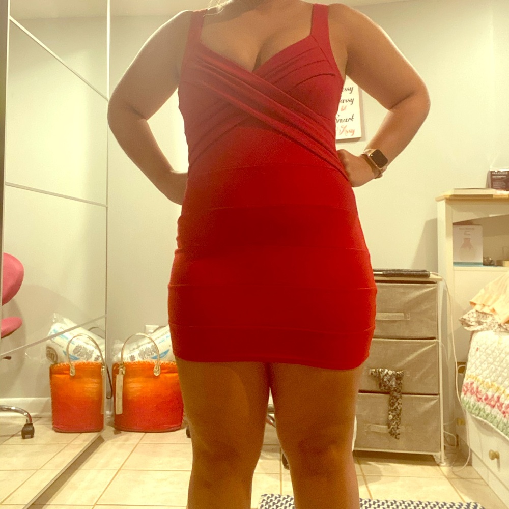 Red bodycon dress